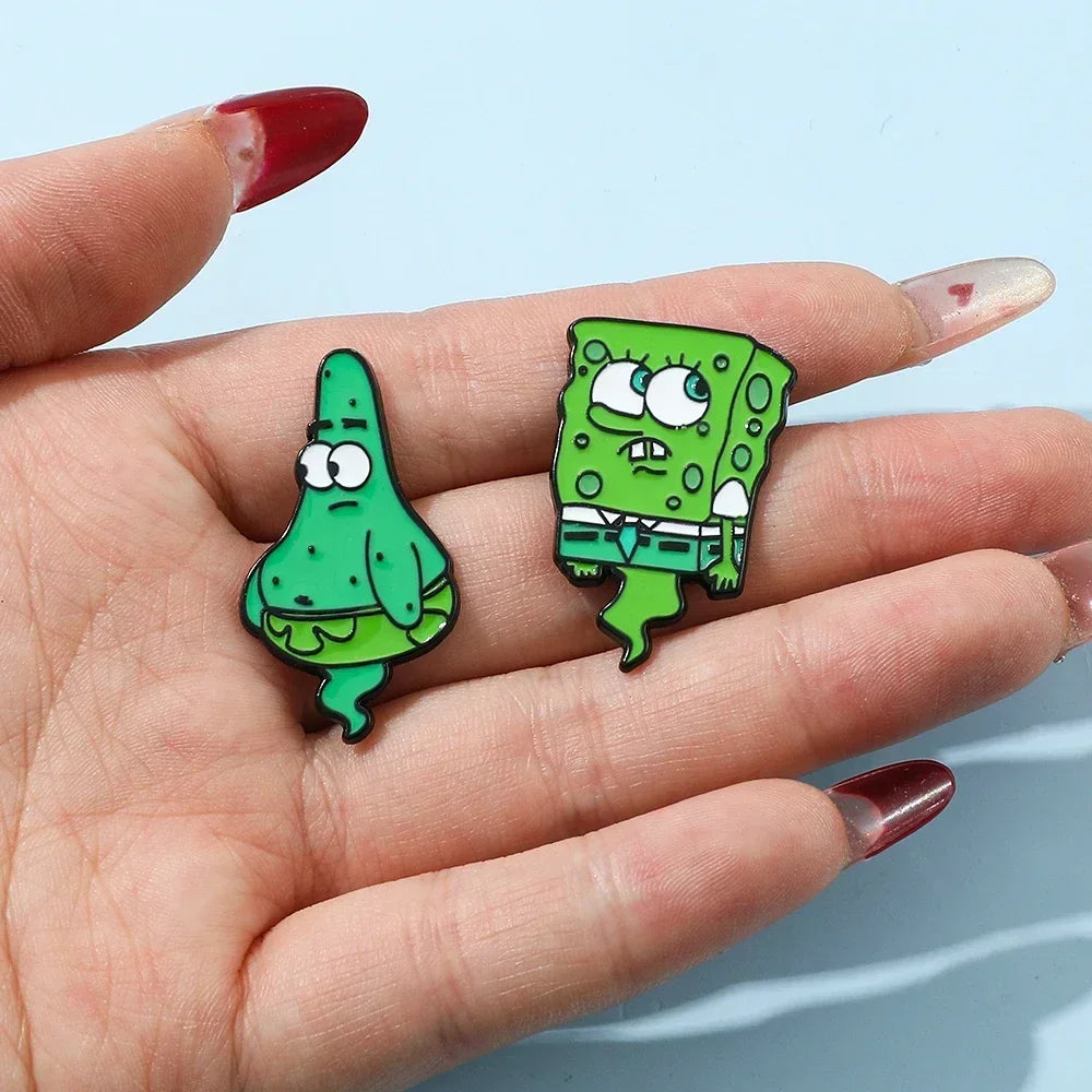 2 Pcs Ghost Patrick Star SpongeBob SquarePants Pin