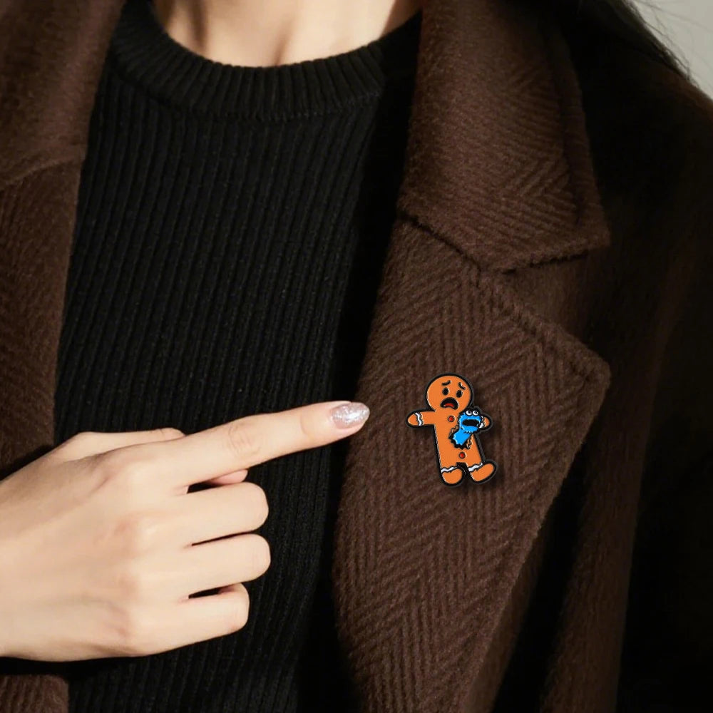 Gingerbread Man Cookie Monster Pin