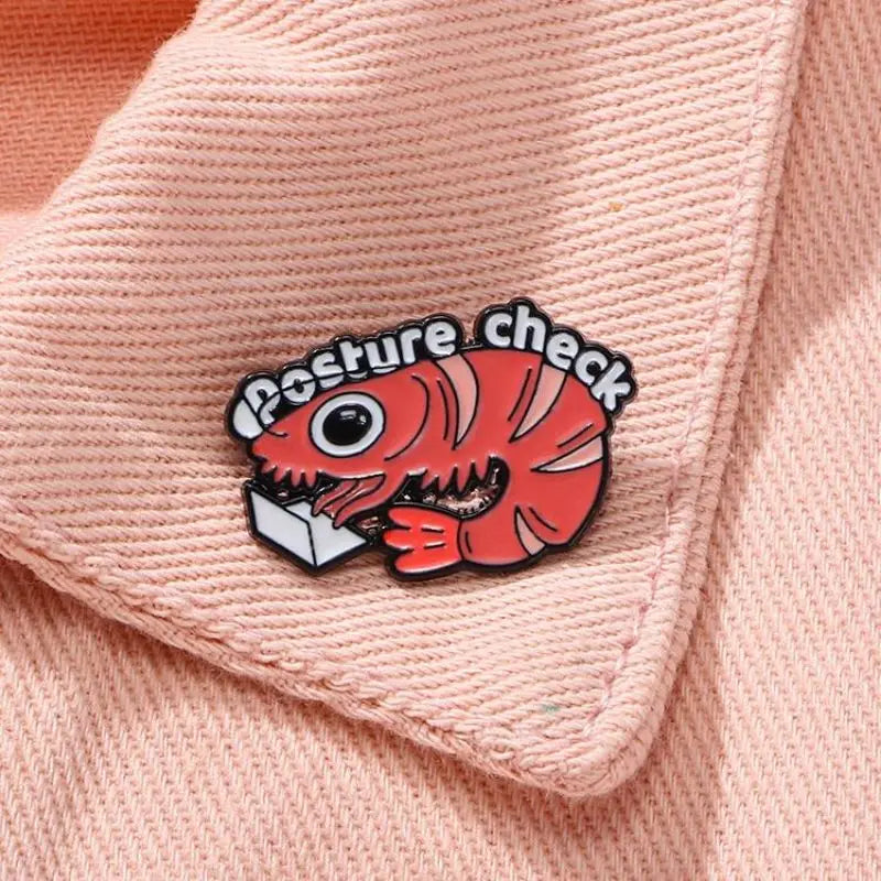 Posture Check Enamel Pin