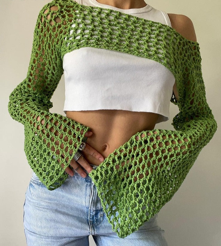 Knitted FIsherman Mesh Sleeves