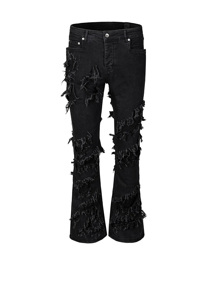 Distressed Bell Bottom Jeans
