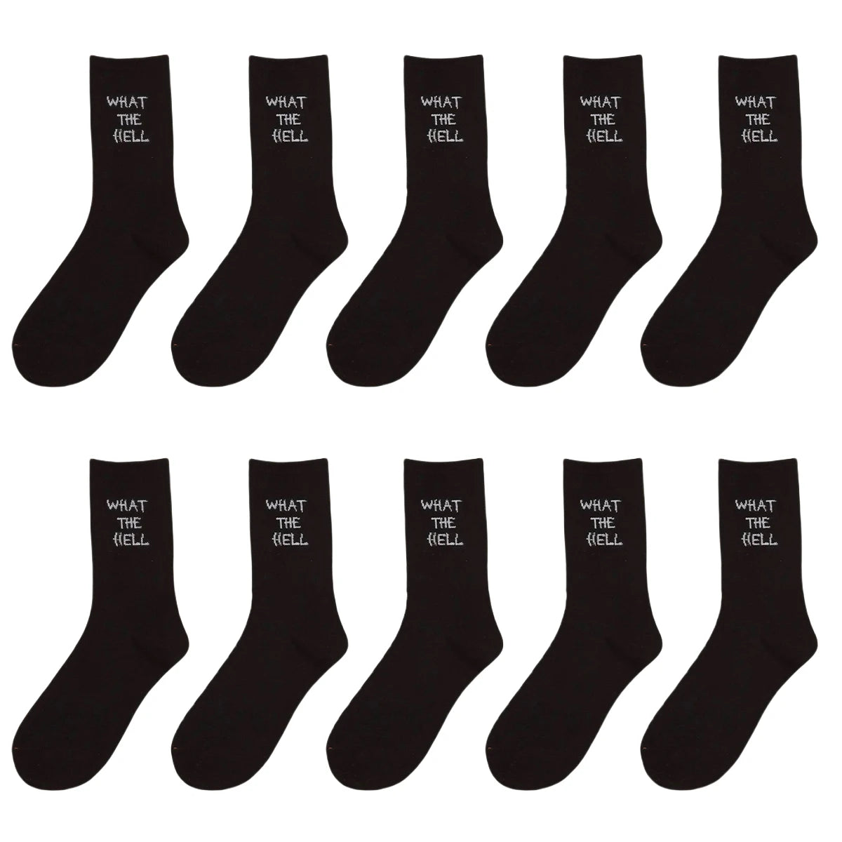 5/10/20 Pairs Men's Crew Socks, English Letter Design, Unique, Comfortable, Breathable, Moisture-Wicking