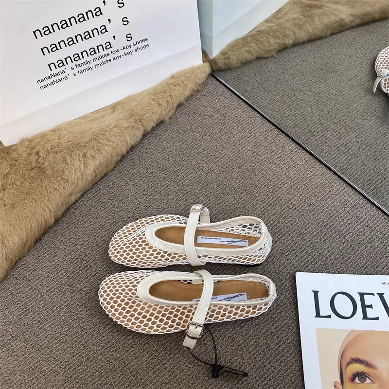 Mary Jane Mesh Flats