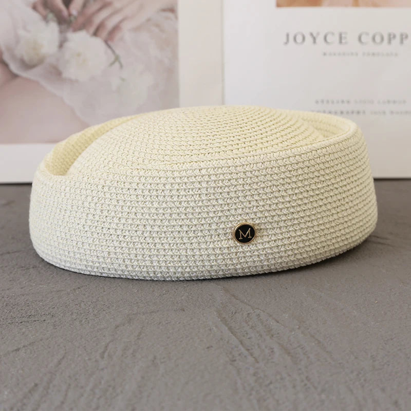 Straw Pillbox Hat