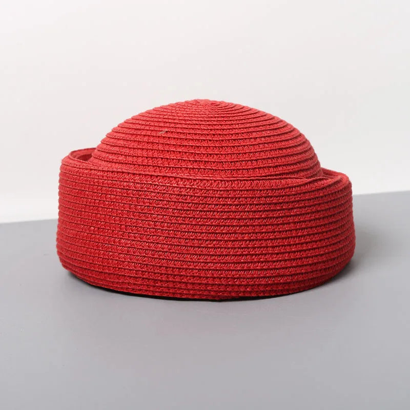 Straw Pillbox Hat