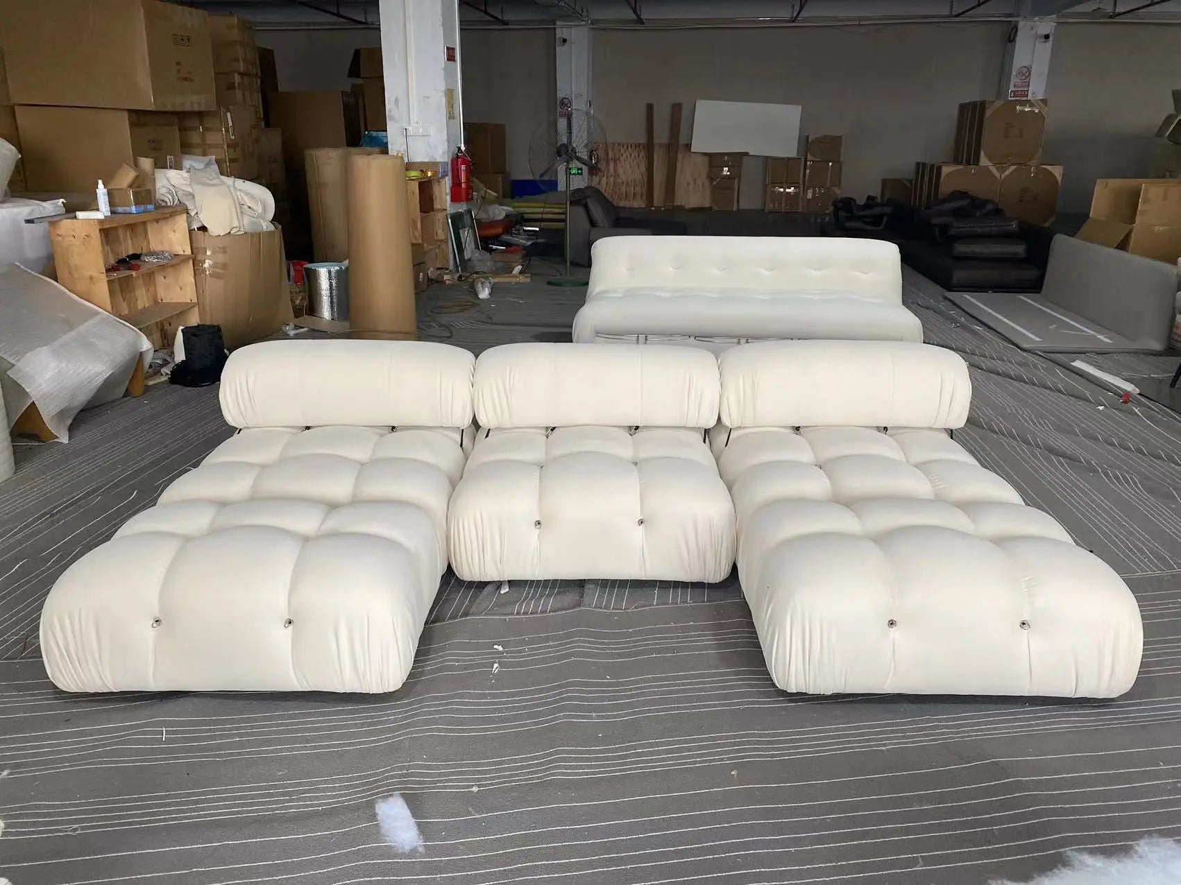 Modern Tufted L-Shaped Mario Bellini Sofa