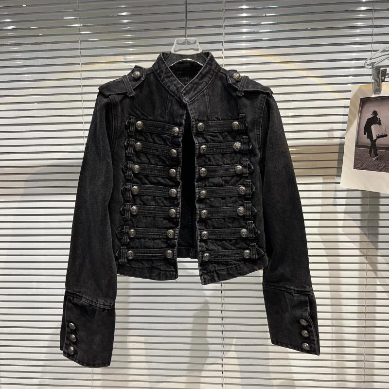 Military Band Denim Jacket