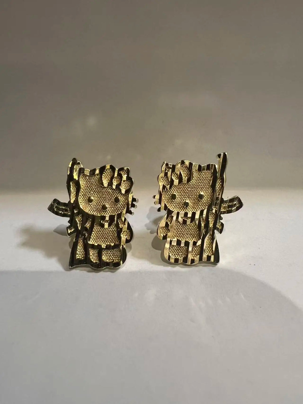 18K Gold plated Hello Kitty Earrings 12x11mm