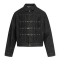 Pleated Airplane Buckle Denim Jacket