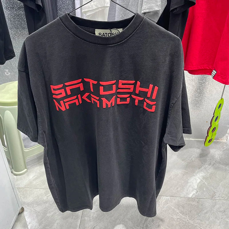 Washed Satoshi Nakamoto Letter Logo Tee