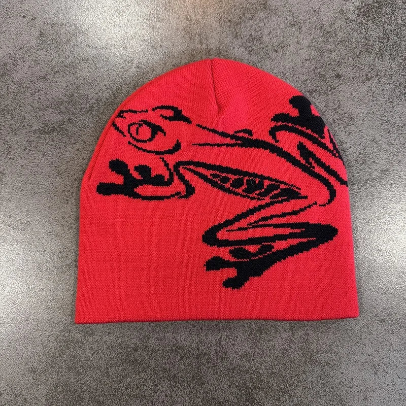 Tree Frog Knitted Beanie
