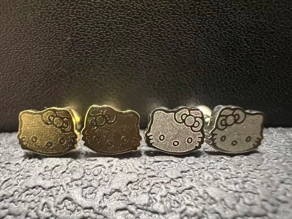 18K Gold plated Hello Kitty Earrings 12x11mm