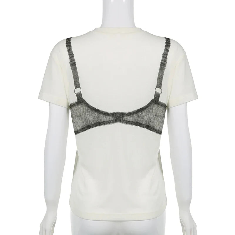 Black Lace Bra Tee