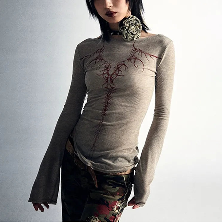 Cyber Sigil Knitted Tops