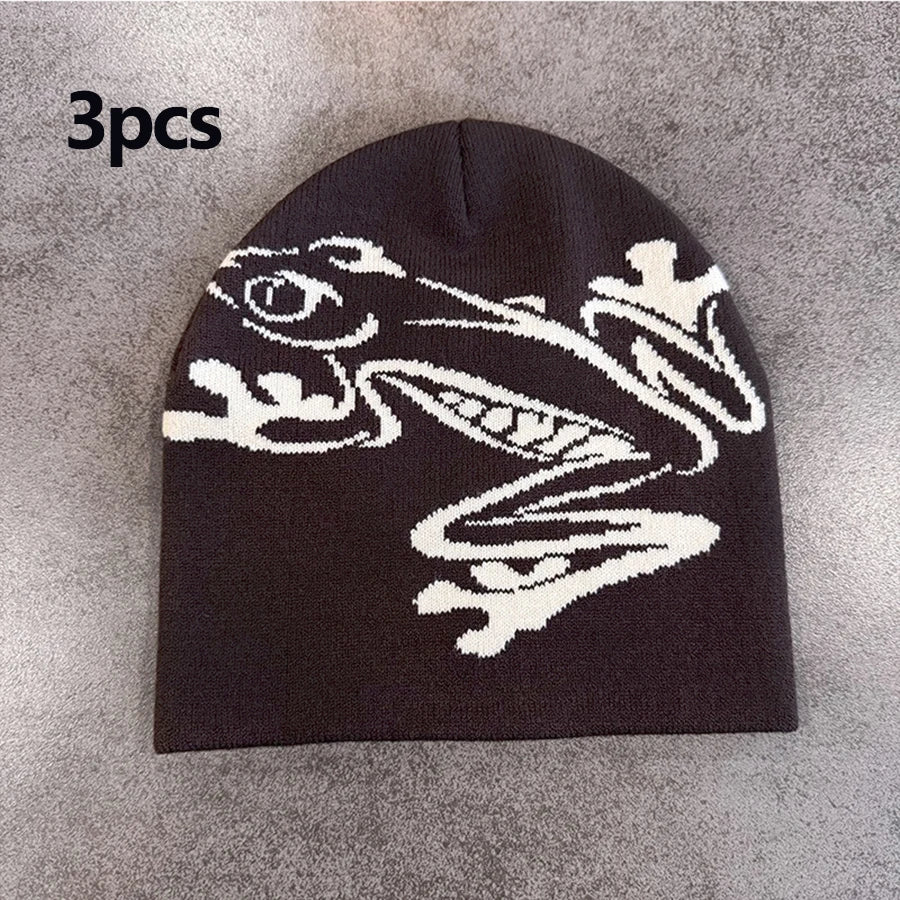 Tree Frog Knitted Beanie
