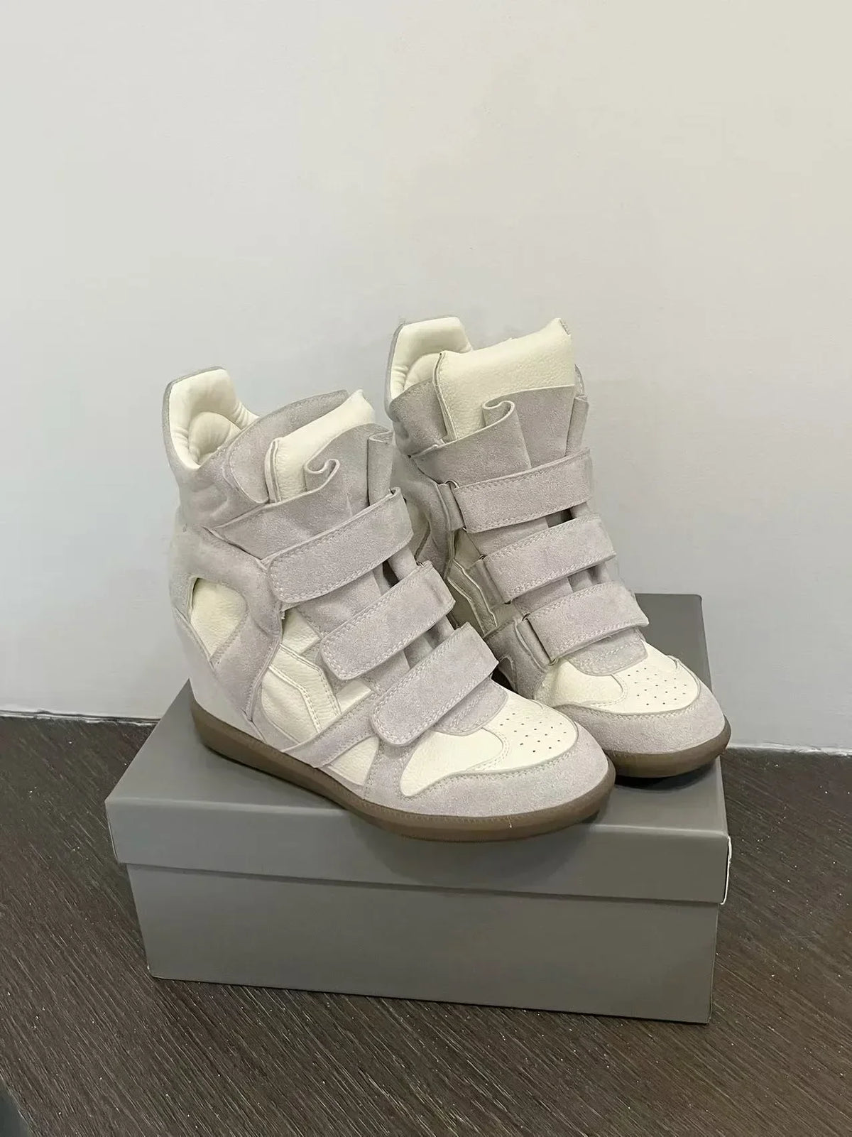 Genuine Leather Marant Wedge Heel Sneakers