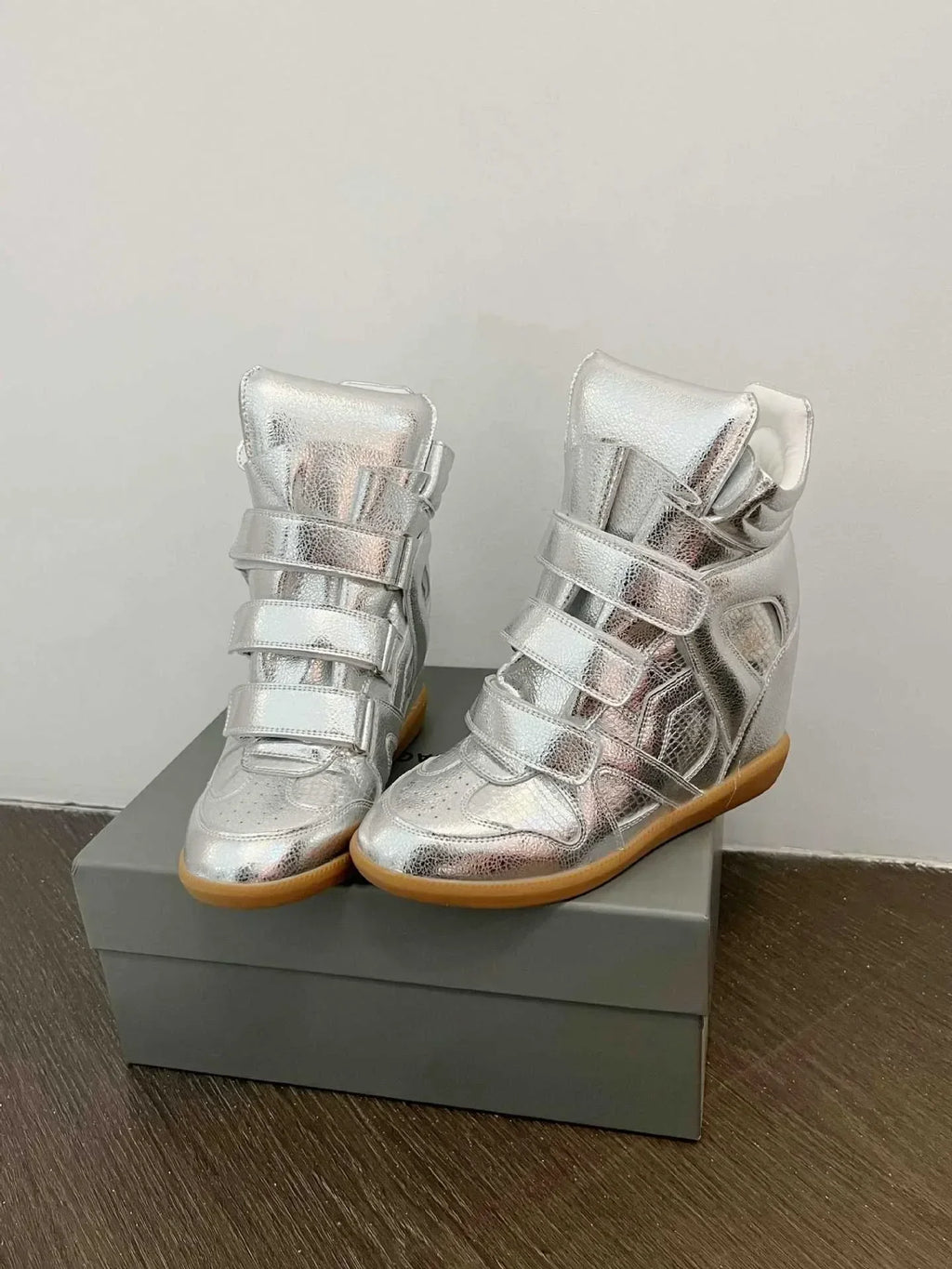 Genuine Leather Marant Wedge Heel Sneakers