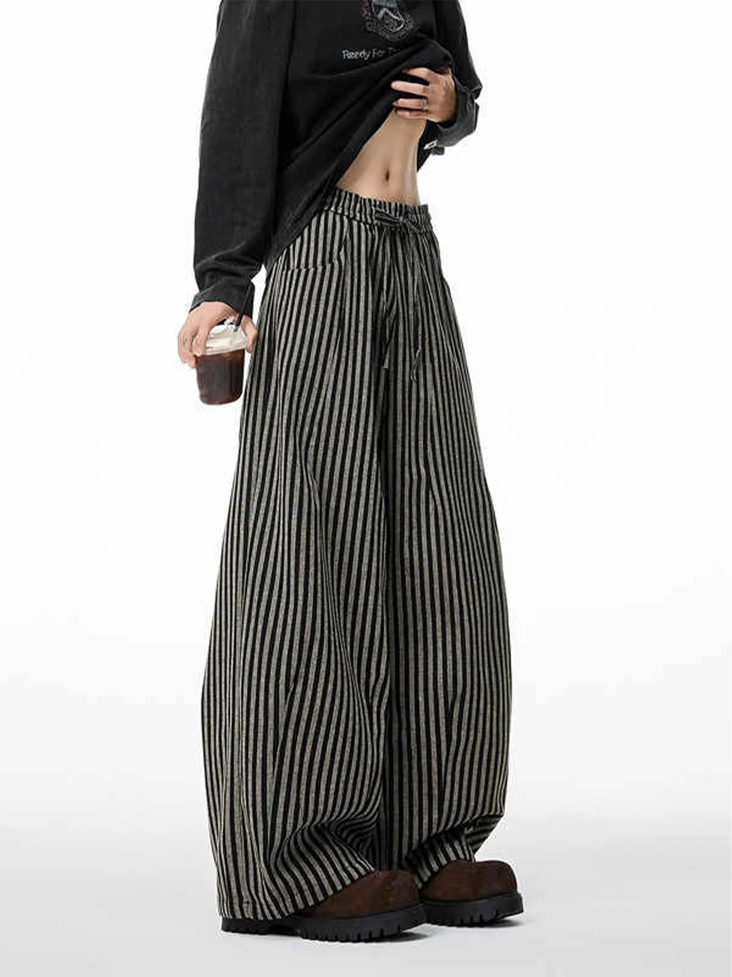 Japanese Striped Baggy Long Pants