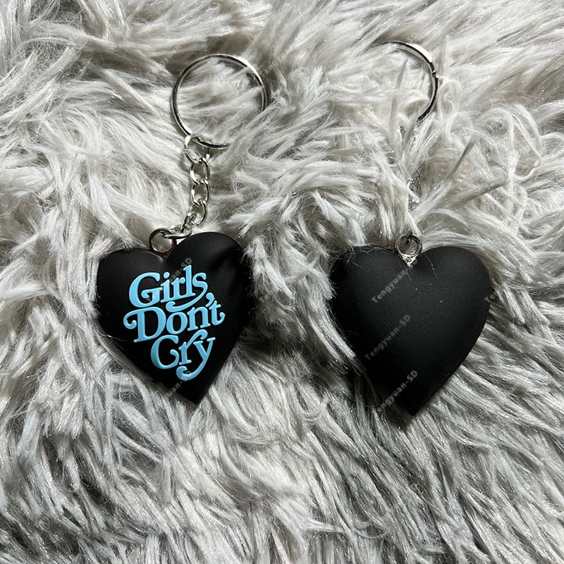 Girls Don't Cry Heart Keychain