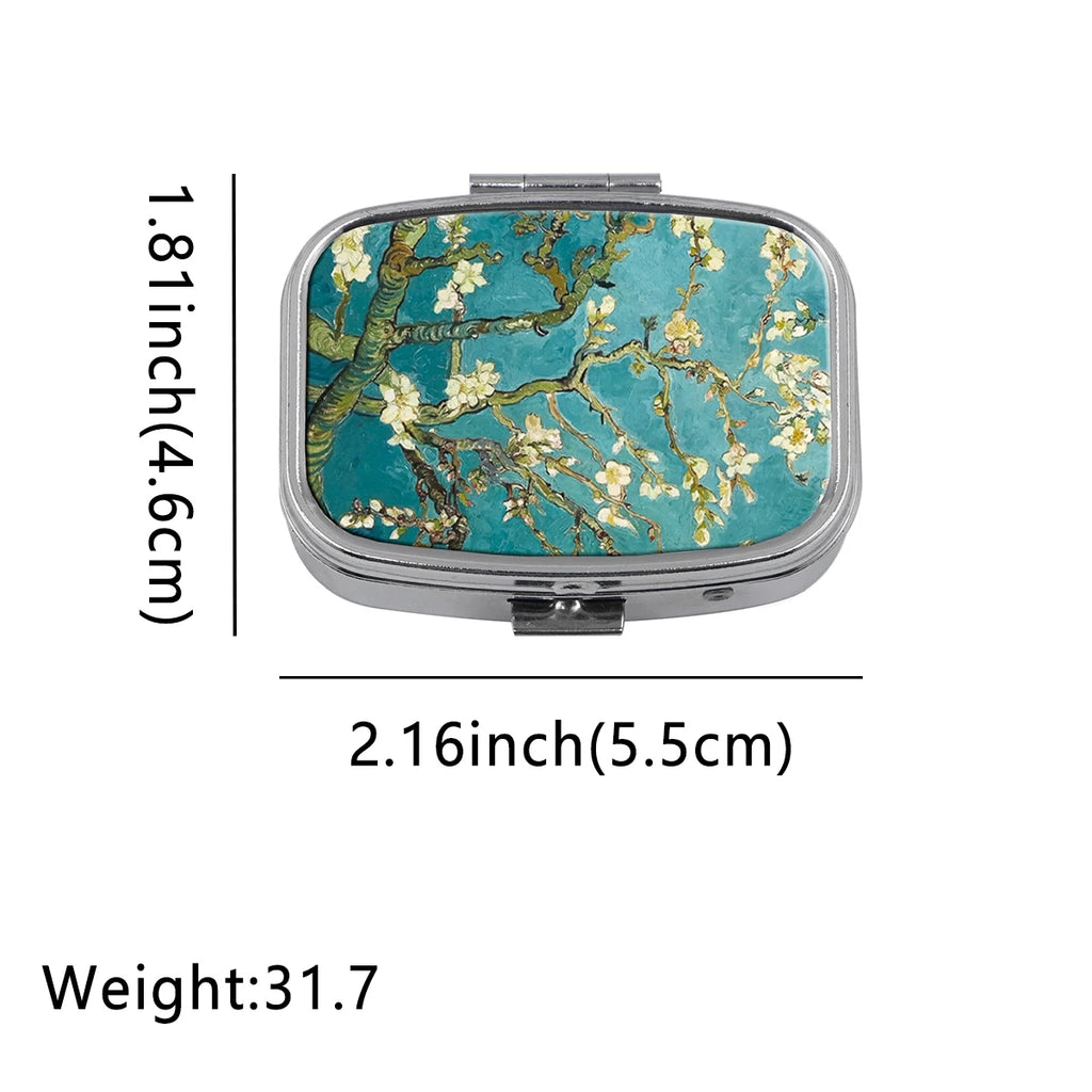 Oil Painting Cherry Blossom Pill Boxes
