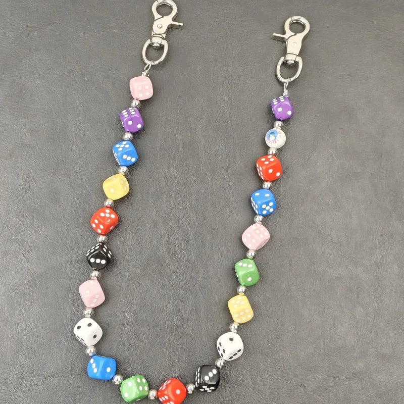 Multicolored Lucky Dice Chain