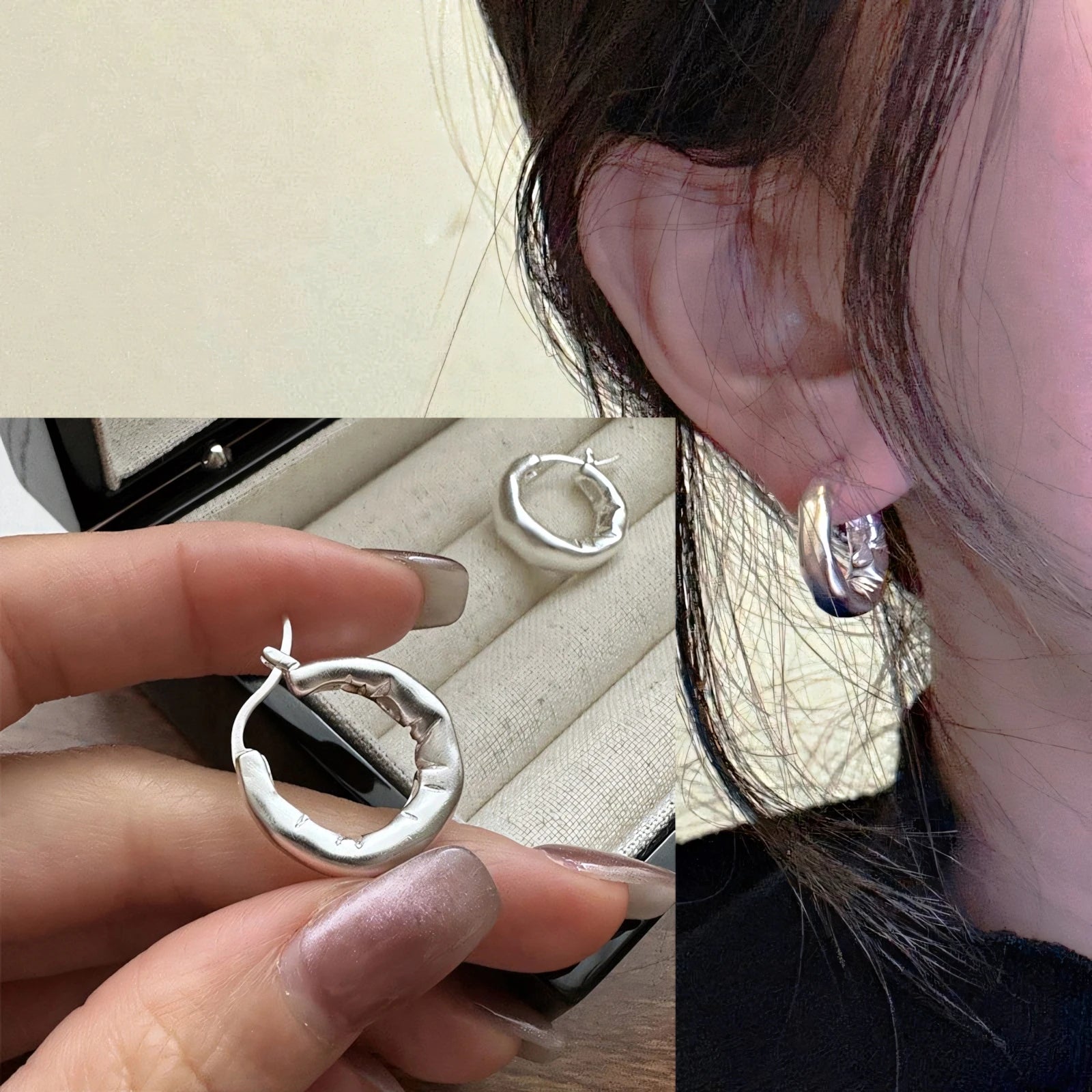 925 Sterling Silver Star Moon Earrings