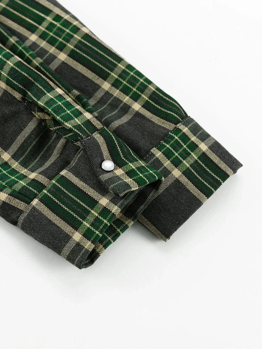 Baggy Plaid Womens Blouse