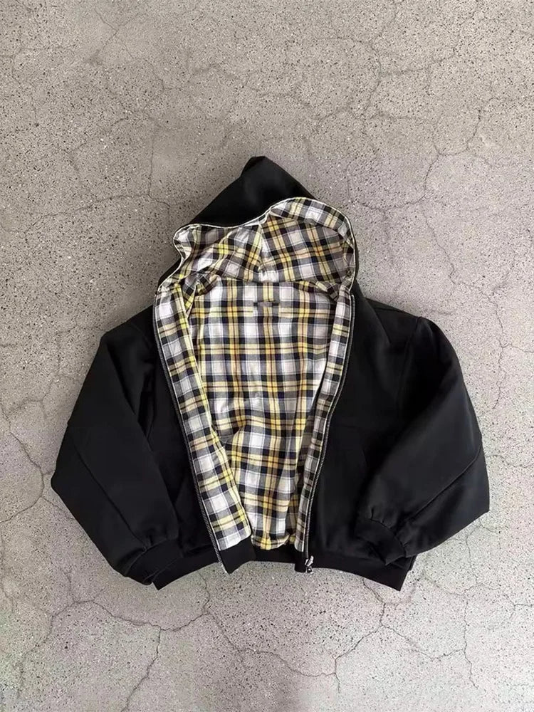 Reversible Plaid Hoodie