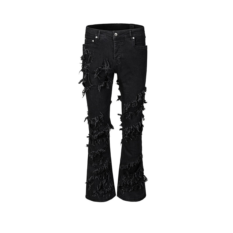 Distressed Bell Bottom Jeans