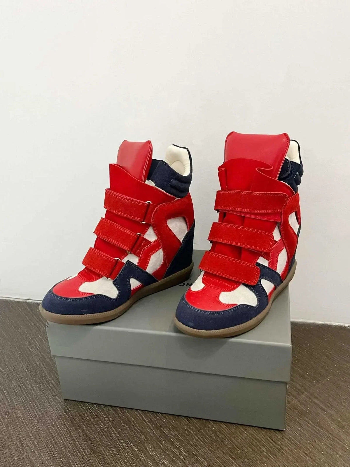 Genuine Leather Marant Wedge Heel Sneakers