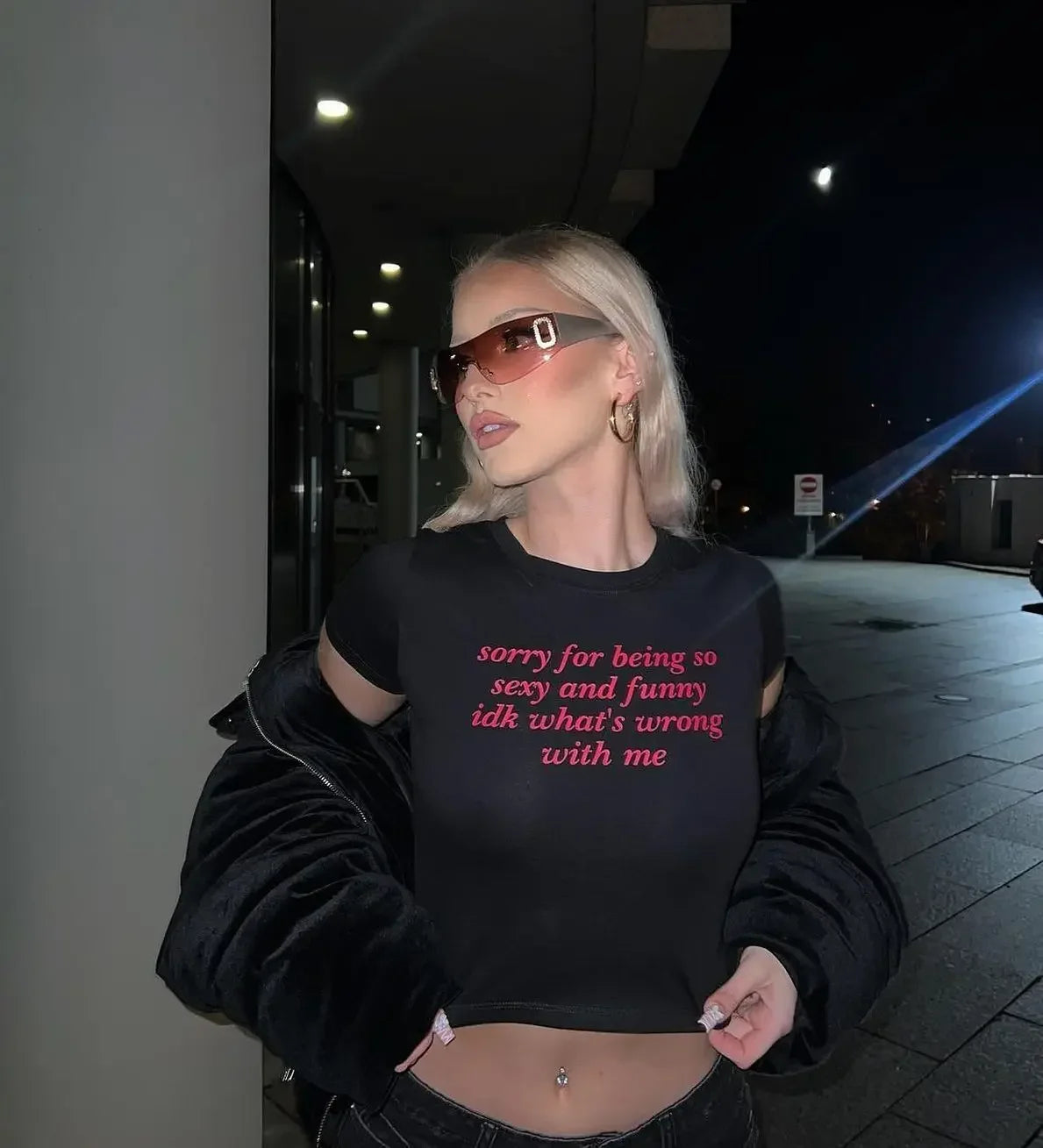 Sorry For Being So Sexy And Funny IDK What's Wrong With Me Crop Top