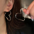 1Pair Liquid Heart Earrings