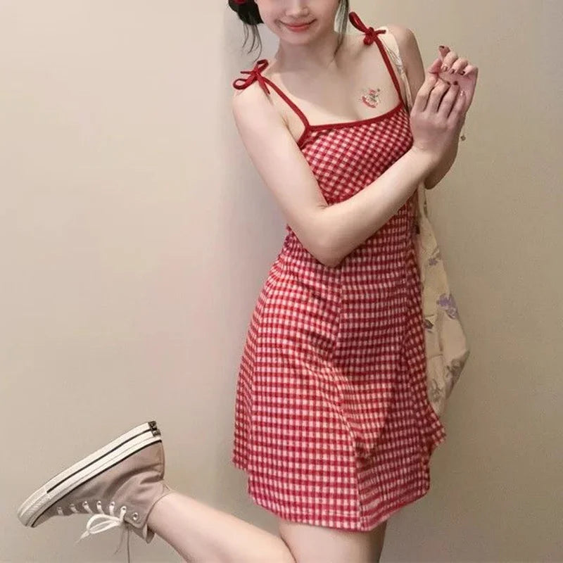 Gingham Plaid Slip Dress