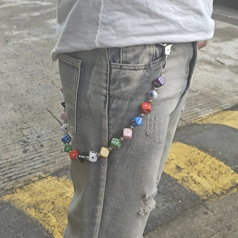 Multicolored Lucky Dice Chain
