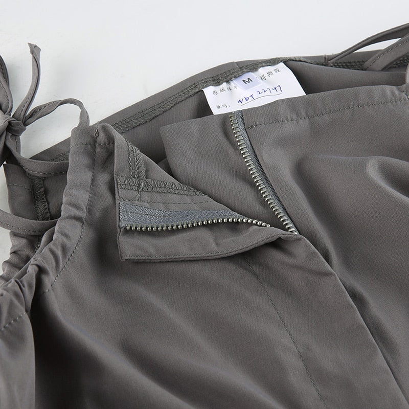Low Waisted Tie Up Cargo Pants