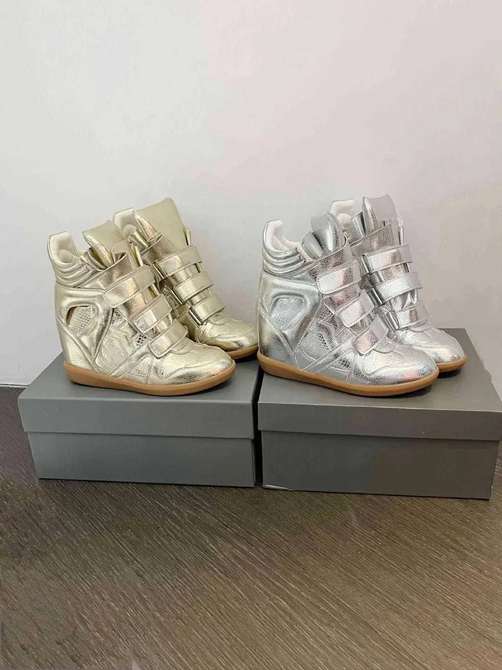 Genuine Leather Marant Wedge Heel Sneakers