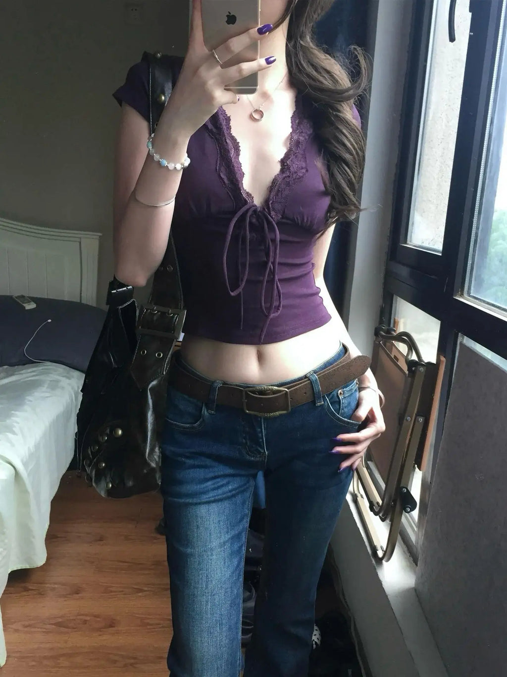 Short Sleeve Lace Crop Top