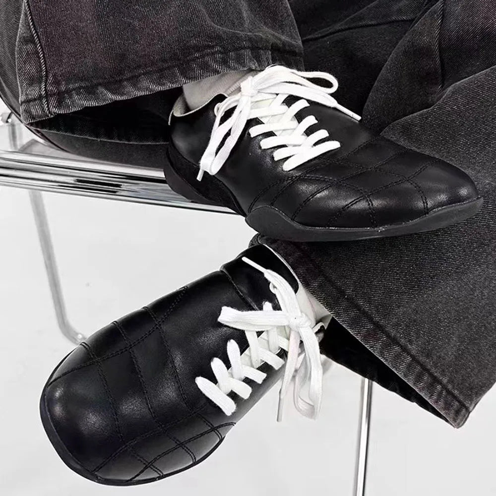 Black Casual Football Sneakers
