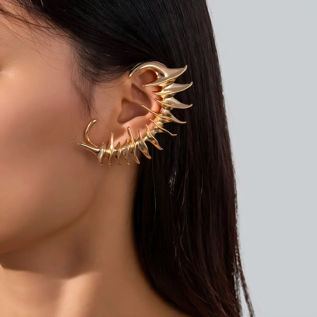 Silver Spine Bone Ear Clip