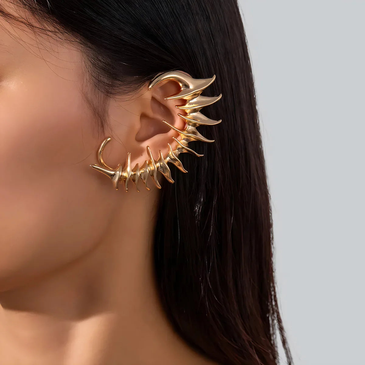 Silver Spine Bone Ear Clip