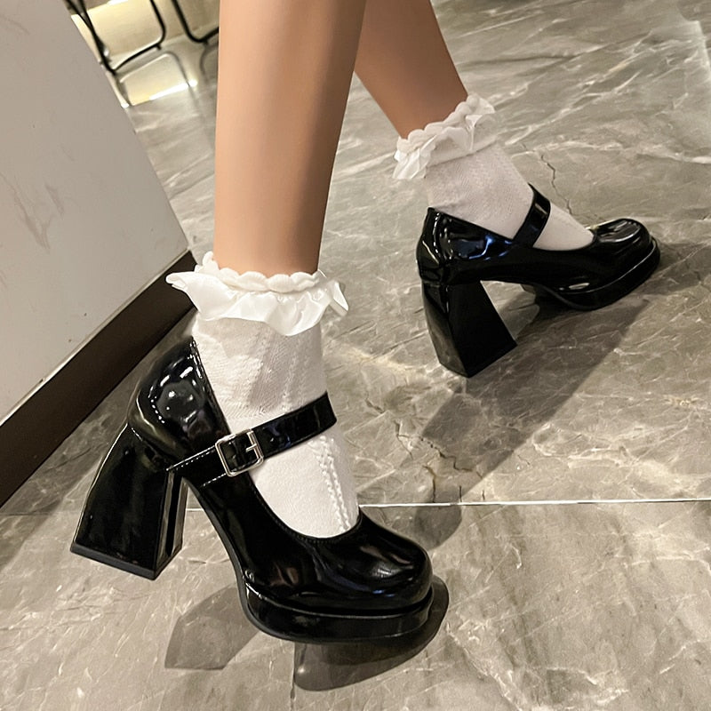 Mary Jane Platform Heeled Shoes