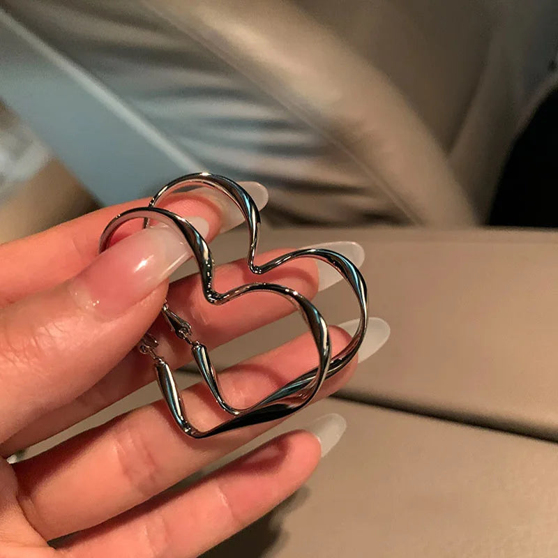 1Pair Liquid Heart Earrings
