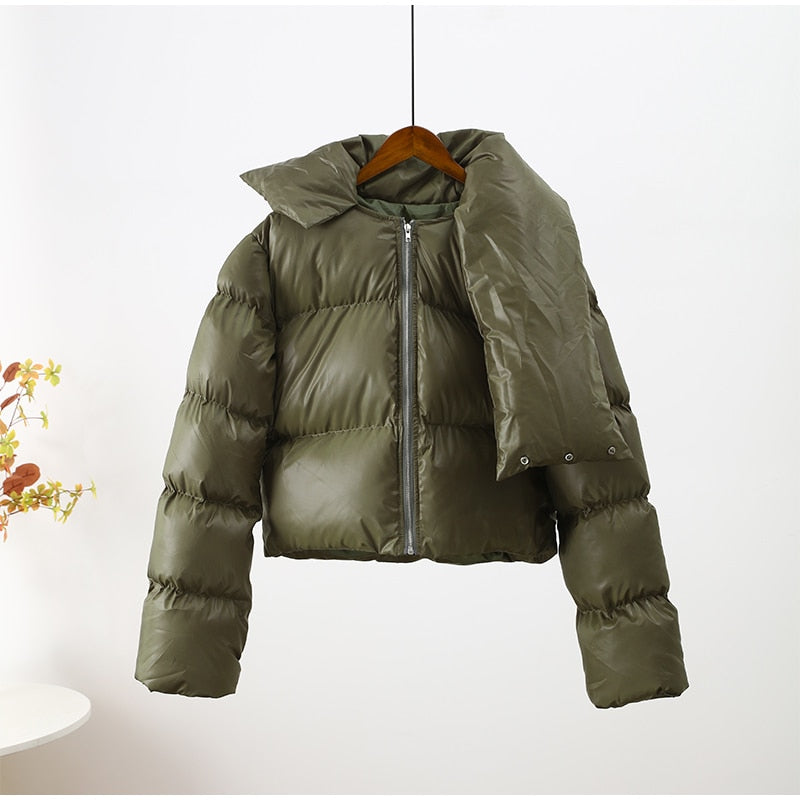 Turtleneck Down Jacket & Down Scarf