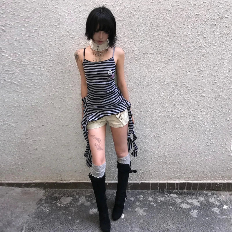Vintage Striped Wavy Tank Top