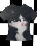 Glasses Wearing Kitten TEE