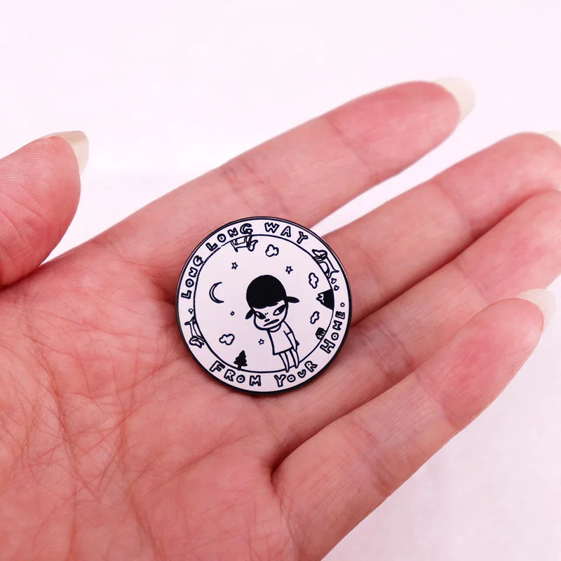 YOSHITOMO NARA Long Long Away Enamel Pin