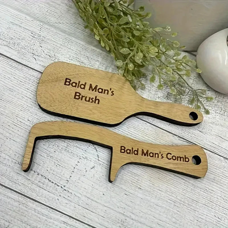 1pc Prank Bald Wooden Hair Comb for Bald Men