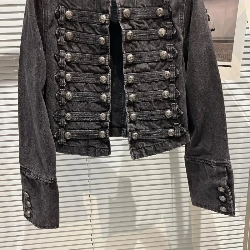 Military Band Denim Jacket