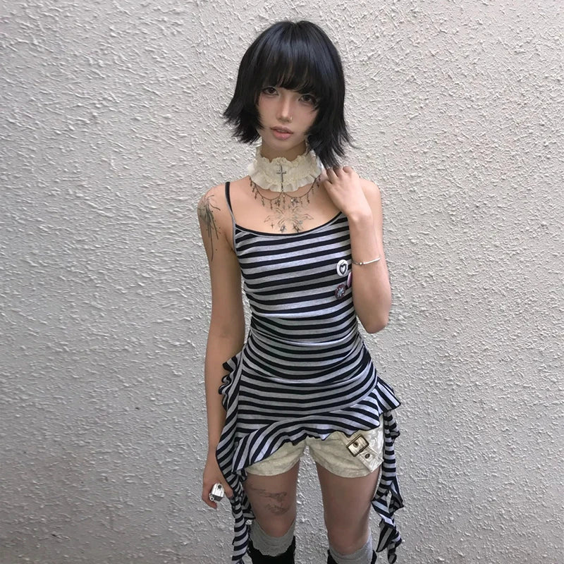 Vintage Striped Wavy Tank Top