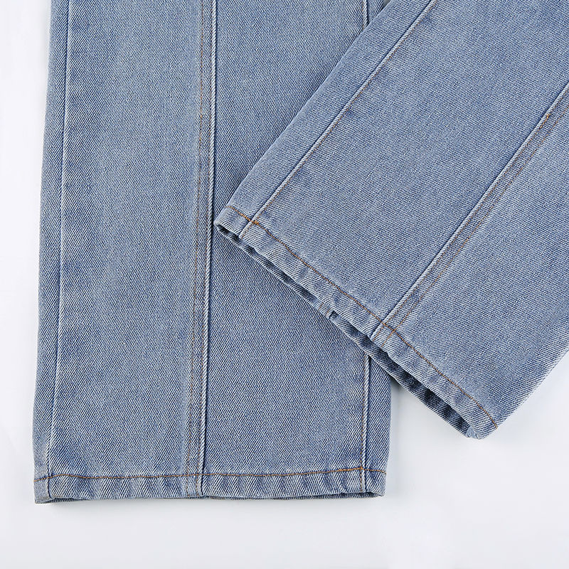 Retro Five Pointed Star Straight Leg Jeans
